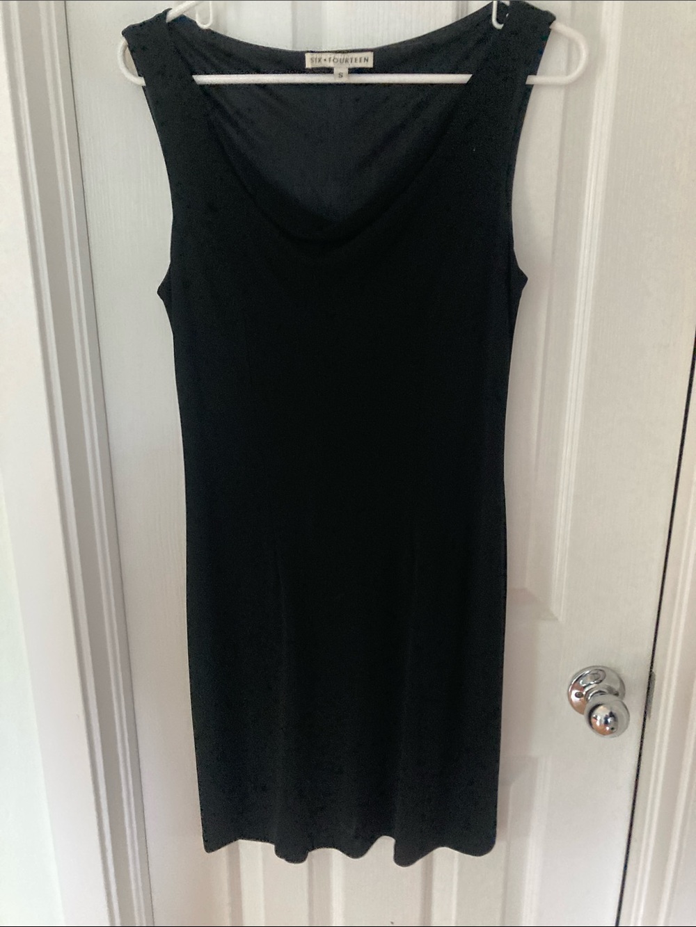 Black Sleeveless Cowl Neck Dress